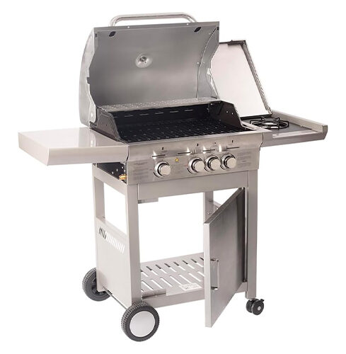 Mimo Style, Churrasqueira Inox a Gás de Carrinho com 3 Queimadores